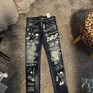DSQUARED2 Dark Wash Graffiti Skater Jeans